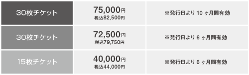 zen placeチケット料金表